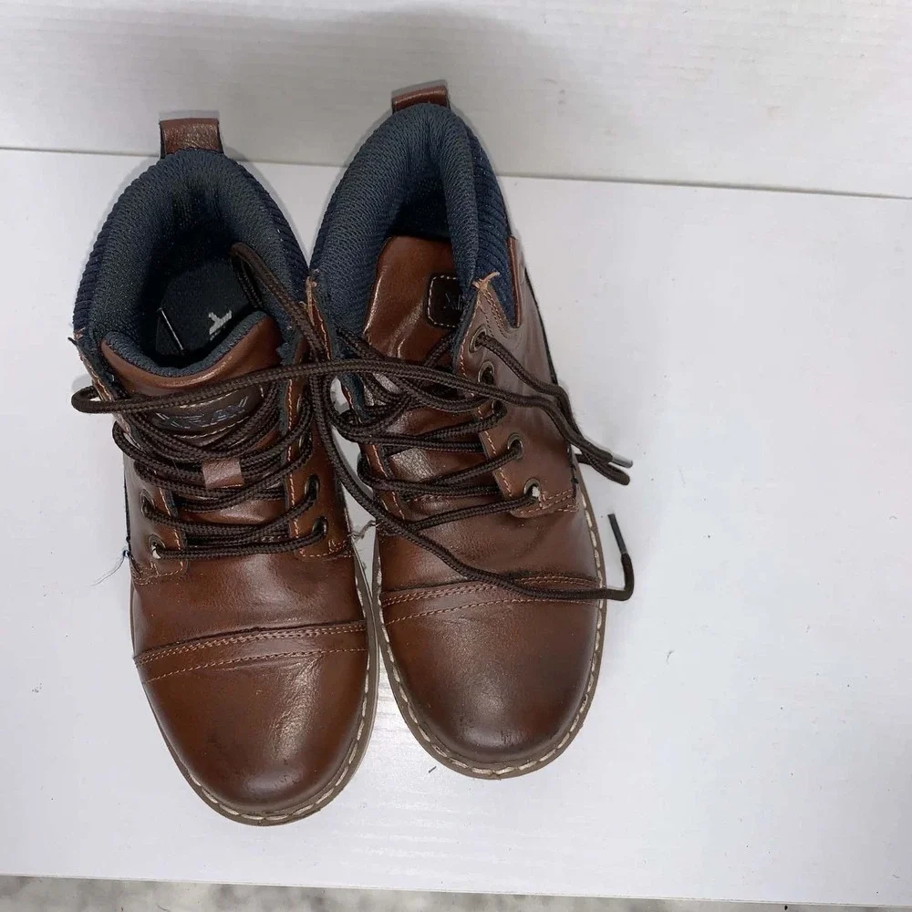 XRAY Brown Synthetic Leather Cap Toe Lace-Up Ankle Boots Casual Dressy